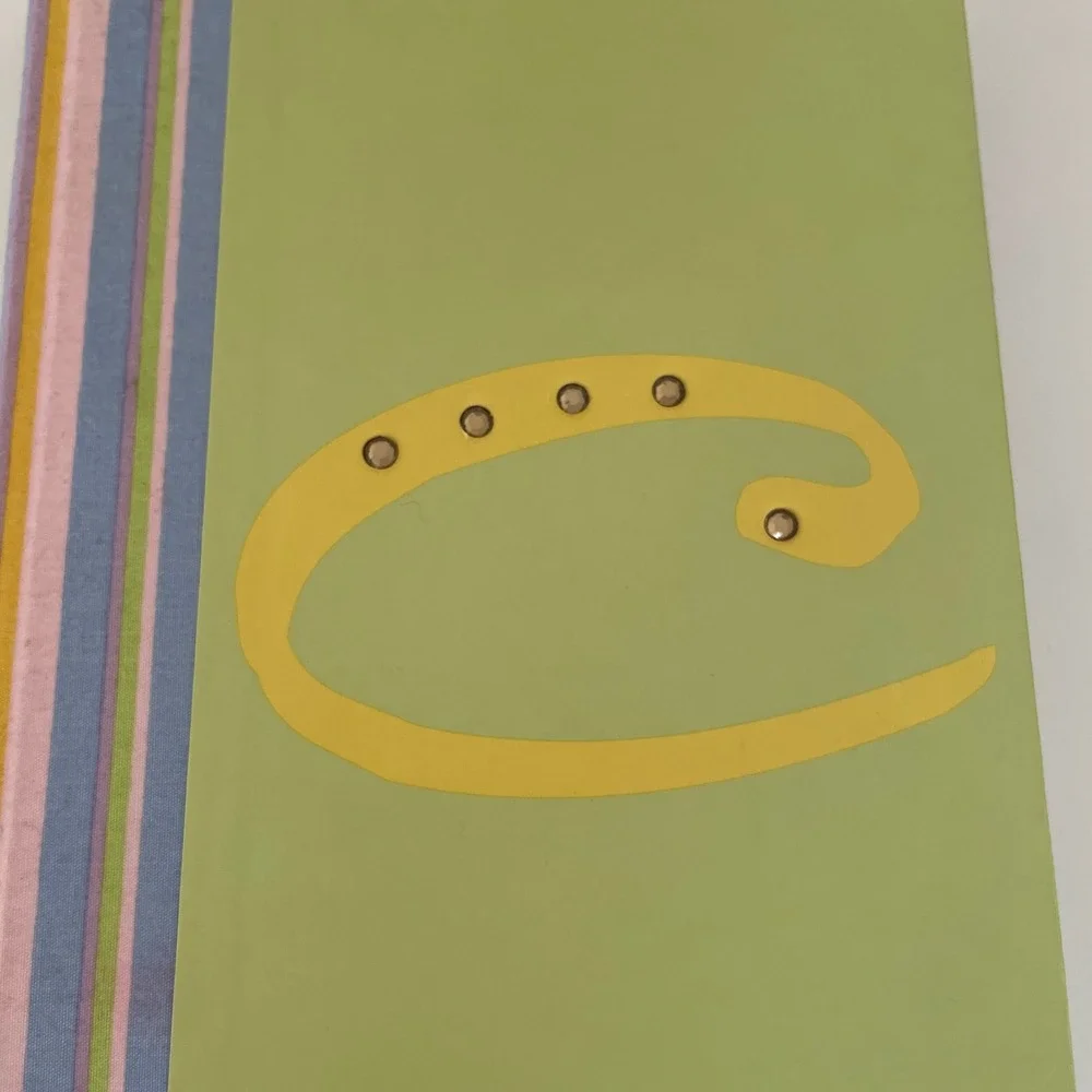 Vintage Claires Y2K‎ Journal Notebook Lime Green Rhinestone Logo Striped Spine